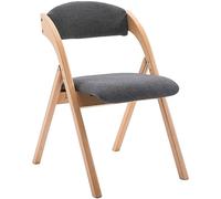 Silla plegable con asiento acolchado, respaldo de madera resistente, silla de comedor moderna con relleno de esponja, no necesita montaje, cómodo asiento de ocio para invitados de cocina y oficina