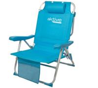 Silla Plegable con Reposacabezas Aktive 49 x 80 x 58 cm Azul (2 Unidades)