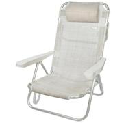 Silla Plegable con Reposacabezas Aktive Ibiza Beige 48 x 84 x 46 cm (2 Unidades)