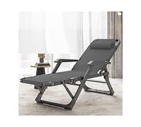 Silla plegable con respaldo ajustable y almohada, silla portátil para ocio al aire libre con reposabrazos de masaje, marco de acero para jardín, patio, playa, camping