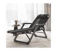 Silla plegable con respaldo ajustable y almohada, silla portátil para ocio al aire libre con reposabrazos de masaje, marco de acero para jardín, patio, playa, camping