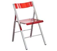 Silla plegable de acrílico portátil con marco cromado, sillas elegantes y plegables para sala de estar, comedor, dormitorio, diseño moderno para un uso versátil