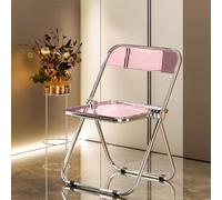 Silla plegable de acrílico transparente de flor de cerezo, elegante marco galvanizado, diseño multiusos para sala de estar, comedor, dormitorio, ahorro de espacio, muebles simples para el hogar