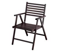 Silla plegable de bambú - Portable Outdoor Folding Chair with Backrest & Armrest, Ideal for Camping, Beach, Porch, Yard & Balcony (Compact Size)