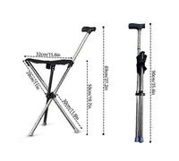 Silla plegable de bastón para personas mayores y discapacitadas, bastón ajustable de alta resistencia con asiento para u