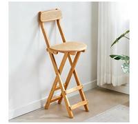 Silla plegable de madera maciza con pestillo seguro, respaldo de ratán, asiento más ancho, diseño de carga resistente, taburete portátil para uso en interiores y exteriores, ideal para el hogar y el