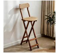 Silla plegable de madera maciza con pestillo seguro, respaldo tejido de ratán, asiento extra ancho, estructura de carga en forma de X, barras transversales estables, perfecta para uso en interiores y