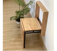 Silla Plegable de Madera Maciza para Montaje en Pared, Ideal para Sala de Estar, Dormitorio, Pasillo, baño o como Banco Zapatero Que Ahorra Espacio y Cuenta con almacenam