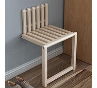 Silla plegable de madera maciza, taburete montado en la pared que ahorra espacio con patas de apoyo, diseño resistente que soporta hasta 150 kg, perfecto para pasillos