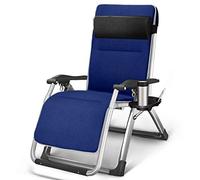Silla plegable de mando de aleación de aluminio ajustable portátil Sunger, con cuerda de látex alta elástica extraíble, para la oficina del área de ocio de la sala de estar, azul, sillas de jardín