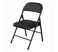 Silla plegable de metal acolchada para comedor, oficina y uso doméstico, ligera y duradera, varios colores disponibles, tamaño negro y negro