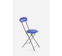 Silla Plegable de Metal con Asiento y Respaldo Acolchado - 30 x 39 x 72 cm - Azul - CONJUNTO: Pack 4