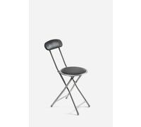 Silla Plegable de Metal con Asiento y Respaldo Acolchado - 30 x 39 x 72 cm - Negra - CONJUNTO: Pack 6