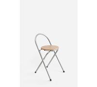 SILLA PLEGABLE DE METAL Y MADERA - 65 x 38 x 39 cm -PLATA/MADERA NATURAL - CONJUNTO: Por Unidad