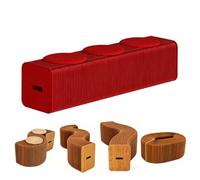 Silla Plegable De Papel Tipo AcordeóN,Taburete Kraft Relaxing,Banco Panal Para Sala Estar,Oficina,Asiento Extensible Varias Personas Que Ahorra Espacio,Elemento Decorativo PortáTil(44cm 9 seater,Red)