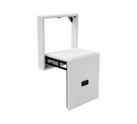 Silla plegable de pared para cambio de zapatos, taburete de ducha, plegable oculto, montaje en pared, con cojín de PVC de hasta 150 kg, para cambio rápido de zapatos o pausas de descanso, se puede