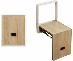Silla plegable de pared para entrada, porche o pasillo, taburete de madera que ahorra espacio con reposapiés oculto