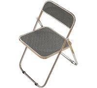 Silla plegable de ratán para balcón, comedor y uso al aire libre, duradera, opciones multicolor (gris) - Respaldo ligero y cómodo, perfecto para relajación y entrenamiento