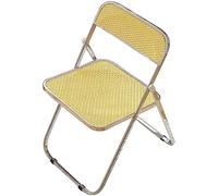 Silla plegable de ratán para balcón y uso al aire libre, silla de comedor reclinable colorida con respaldo, ideal para entrenamiento y relajación, disponible en amarillo y más