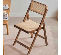 Silla plegable de ratán, silla de respaldo, casa de familia minimalista, casa de madera maciza, silla de sala de estar, respaldo de ocio, silla de comedor, silla,A
