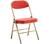 Silla plegable de terciopelo retro con cojín grueso que soporta 150 kg, diseño elegante de 82 x 43 x 46 cm (rojo) perfecta para el hogar y la oficina