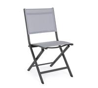 Bizzotto Silla plegable de aluminio y textilene antracita