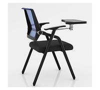 Silla plegable ergonómica con escritorio apilable con respaldo de malla, asiento de tela gruesa para sala de espera, oficina y eventos, diseño cómodo y que ahorra espacio