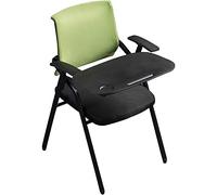 Silla plegable ergonómica con tablero de escritura extra grande, sillón de oficina verde para instituciones de entrenamiento, compra a granel, asiento cómodo y versátil (tamaño: 49 x 57 x 86 cm)