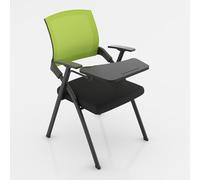 Silla plegable ergonómica de malla con tableta de escritorio, diseño de polipropileno de grado alimenticio de alta calidad, ahorra espacio, perfecto para uso en oficina y aula, fácil almacenamiento y