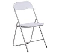 Silla plegable felix simil cuero blanco/plateado 45x45x78 cm
