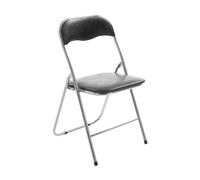 Silla plegable felix simil cuero negro/plateado 45x45x78 cm