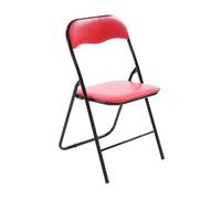Silla plegable felix simil cuero rojo/negro 45x45x78 cm