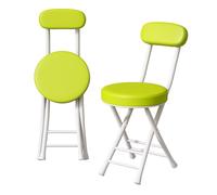 Silla Plegable Ligera Portatil Pack de 2 Metal Ahorra Espacio Taburete Plegable Cocina con Respaldo No Requiere Montaje para Exterior Jardín o Terraza Silla Playa(Green)