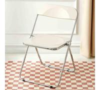 Silla plegable moderna de acrílico transparente, silla auxiliar apilable para comedor y acento para el hogar, sala de estar, uso en interiores y exteriores (beige)
