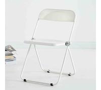 Silla plegable moderna de acrílico transparente, silla auxiliar apilable para comedor y acento para el hogar, sala de estar, uso interior y exterior (blanco)