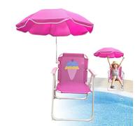 Silla plegable para acampada infantil para playa, silla de playa con sombrilla resistente al viento | Asiento exterior resistente al desgaste para jardín piscina de picnic de viaje
