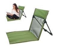 Silla plegable para acampar - Respaldo de malla transpirable y asiento acolchado | Estera de playa plegable y ligera, taburete de césped portátil con de almacenamiento, asientos al aire libre pa