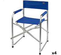 Silla Plegable para Camping Aktive Azul 56 x 78 x 49 cm (4 Unidades)