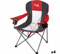 Silla Plegable para Camping Aktive Gris Oscuro Rojo 56 x 98 x 59 cm (4 Unidades)