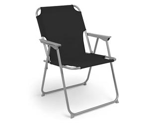 Silla plegable para jardín o mesa con estructura de metal, personalizable, negro