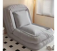 Silla plegable para sofá cama, sillón reclinable ajustable con soporte para la espalda, silla decorativa para juegos y lectura, compacta y elegante para sala de estar y dormitorio, color gris, 177 x