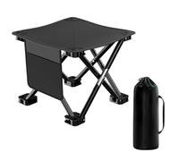 Silla plegable portátil con bolsillo lateral y bolsa de transporte, taburete de tela Oxford con estructura de acero resistente para viajes al aire libre, pesca, jardinería, taburete para acampar