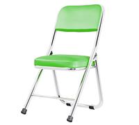 Silla plegable portátil con respaldo, diseño compacto, asiento acolchado de piel sintética, marco de metal, comodidad ergonómica para oficina, sala de conferencias, cocina, comedor, sala de estar