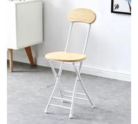 Silla plegable portátil con respaldo, taburete de bar ligero, capacidad de 150 kg, asiento acolchado y reposapiés, ideal para cenas, camping, eventos al aire libre, color blanco con patas negras