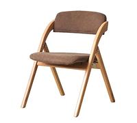 Silla plegable portátil de madera maciza con respaldo, ideal para comedor en casa y oficina, color marrón, diseño versátil y ligero que ahorra espacio