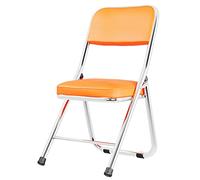 Silla plegable portátil ergonómica con respaldo, asiento acolchado de piel sintética compacta, marco de metal para oficina, conferencia, comedor, cocina, sala de estar, comodidad