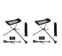 Silla plegable portátil para exteriores, reclinable, reposapiés, reposapiés, reposapiés, camping, luna, kit para senderismo, pesca, picnic (For2, negro)