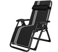 Silla plegable Siesta Lounge Chair Silla de playa portátil de oficina Silla reclinable de gravedad cero para jardín al aire libre con reposacabezas acolchados ajustables y cojín de asiento Auspicious