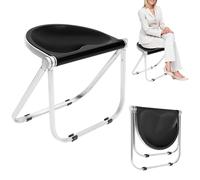 Silla plegable, silla de jardín sin reposabrazos, moderna silla de balcón plegable para interior y exterior, electrochapada, PET, acolchada, sillas plegables para jardín, para camping, playa, jardín