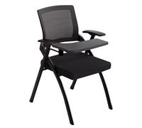 Silla plegable, Silla plegable de tela de acero con tablero de escritura | Multicolor 50x57x82cm Formación Reunión Oficina Conferencia Aula Eventos: Tablero de escritura(Black)